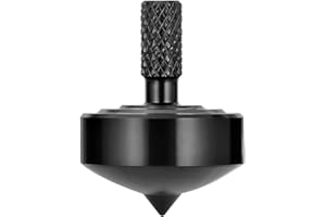 CHEETOP Stainless Steel Spinning Top, Precision Mini Desktop Gyroscope, Kill Time Reduce Stress ADHD Toys, Perfect Balance Gyro (Black Style 2)