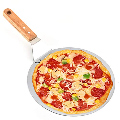 Pizza Ronde Spatel met houten handvat Cake Pizza schraper Peel Stainless Steel Paddle, Groot, zhibeisai - Afbeelding 3