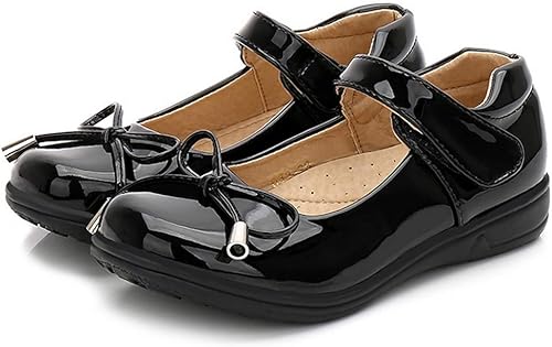 Amazon Rhuverve フォーマルシューズ ドレスシューズ ジュニア ガールズ 子供靴 革靴 ベロクロ マジックテープ ローファー エナメルシューズ Fc190bk ブラック Rhuverve ドレスシューズ