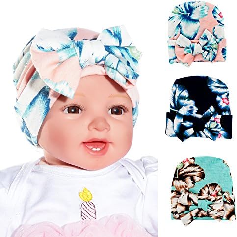 Baby girl nursery beanie hospital hat 0-3 month pack of 3 galabloomer