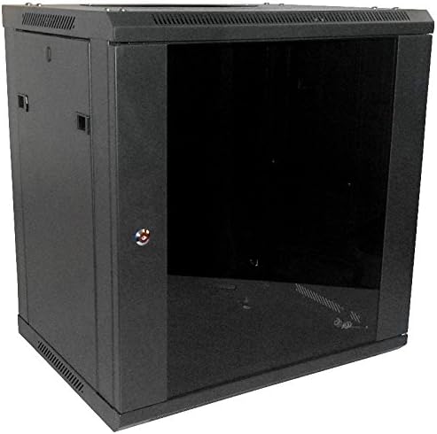 12U-High 18''-Deep 19''-Wide Wallmount Cabinet Enclosure Network Rack Locking Glass Door