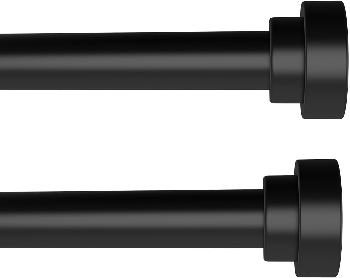 Window Treatment Hardware - Black Curtain Rods for Windows 28 to 48 Inch(2.3-4ft), 2 Pack 5/8 Inch Diameter Heavy Duty Metal Drapery Rods with Brackets, Modern Decorative Drapery Rods, Window Curtains Rod