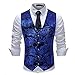 Cloudstyle Mens Print Dress Vest Slim Fit Single Breasted Button Down Formal Waistcoat