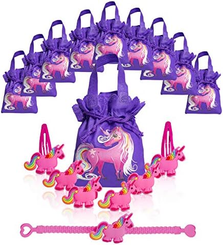 Unicorn Party Supplies (80 Pieces) - Unicorn Party Favors and Gift Bags | Magical & Adorable Goodie Bags with Fun Toy Jewelry for Girls Birthdays | Add Your Own Candy & Treats