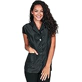 Betty Dain Kool Breeze Mesh Back Salon Stylist Vest, Unique Stretch Mesh Back For Breathability, Pockets with Zippered Bottoms, Button Closure, Lightweight, Water Resistant Polyester Fabric, M/L