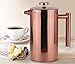 LA JOLIE MUSE French Press Coffee Maker Copper Finished,Double Walled Insulated Stainless Steel Coffee Press,2 Extra Screen Filters,34 oz 8 Cup, Christmas Home Decor Gift