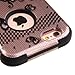 iPhone 6 Plus Case, iPhone 6S Plus Case, JoJoGoldStar Dual Layer Hybrid, Slim Fit Heavy Duty Plastic and Silicone TPU Hard Cover with Stylus and Screen Protector - Rose Gold Lace Flowers