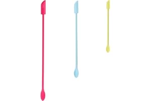 Tapeernix Mini Spatula for Cosmetics, 3 Pcs Beauty Spatula Small Spatula Silicone Mini Lotion Spatula Makeup Spatula, Every Drop Tiny Spatula for Makeup and Kitchen Jar