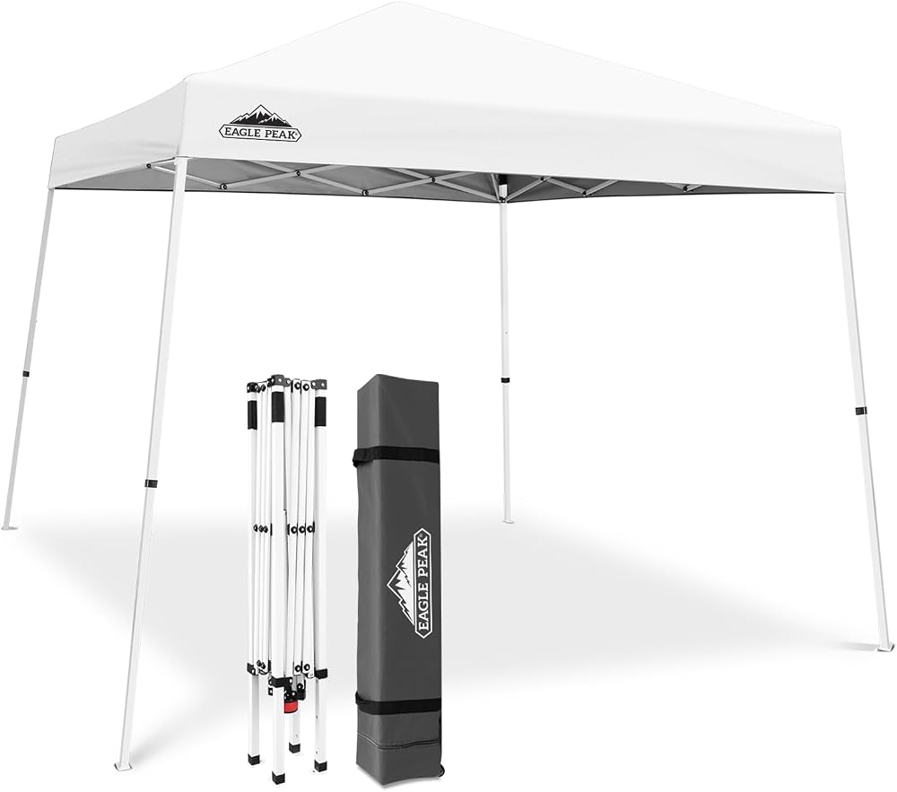 EAGLE PEAK 3m x 3m Slant Leg Pop-up Canopy Tent - Easy Setup & Adjustable