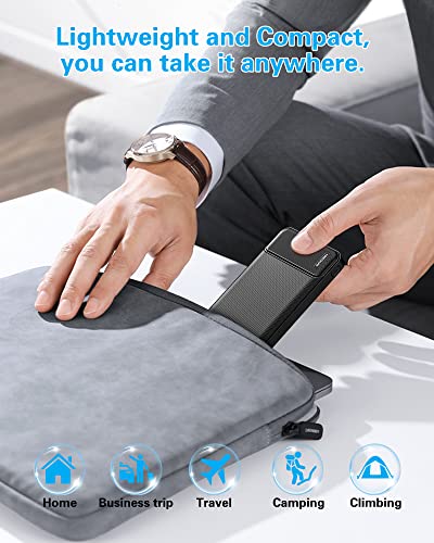 AsperX Power Bank 2 Pack, 10000mAh USB C Portable Charger for iPhone, Portable Battery Bank with 3 Outputs, Travel Essentials Battery Pack Power Bank for iPhone Series, Smartphones, Earphones and More