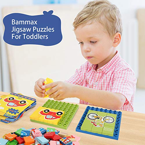 Bammax Jigsaw Puzzles for Toddler, Wooden Block Puzzle Peg Board Set with Flash Cards Educational Preschool Montessori Toys Gift Set for Baby Infant, Colorful Fruit Puzzles Set, Learn Color Shapes - Thumbnail 7
