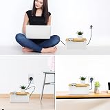 CRROEL Cable Tidy Box Set 2 Bamboo Lid Cord Management Power Strip Organizer view 7