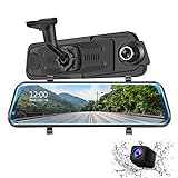 Auto Camera Dash cam 9.66 Inch Full HD Front 1080P and Rear 1080P Media Screen with Bracket, 170°Wide-Angle Lens and Rearcam, Parking Monitor (H10)