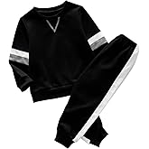 Valphsio Boy's Color Block Tracksuits Casual Sweatshirt Sports Pants Outfit Sets