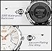 Men's Silver Stainless Steel Watch Analog Quartz Waterproof Business Watches with 40mm Case, Roman Numeral with Rose Gold and Luminous Pointer White Dial