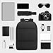 REYLEO Backpack Business Laptop Backpack Men Women School Bag Water-resistant Rucksack for Work College Travel - Black RB07