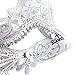 Coxeer Women Masquerade Mask Halloween Mardi Gras Party Mask (White)