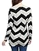 Allegra K Women's Zig-Zag Pattern Knitted Relax Fit Tunic Shirt S Black Grey