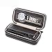Aco&bebe House Black Zippered Watches Box Travel Case - Watch Organizer Collection - Top Grade Carbon Fibre PU Leather (Black-2 Slots)