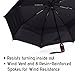 ELEMENTEX Auto Umbrella Dupont Teflon Travel Umbrella with Windproof Vent - Black