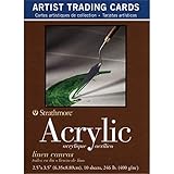 Strathmore ((105-905 400 Series Acrylic Artist Trading Cards, Linen Canvas, Natural White, 10 Sheets