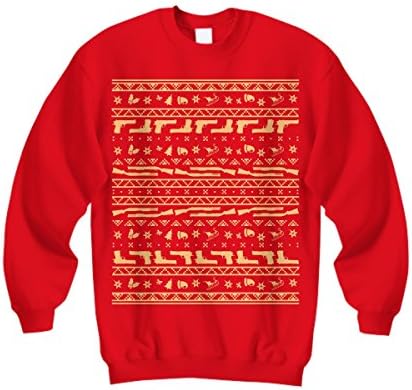 I Said It Gun 2nd Amendment Christmas Sweatshirt - Ugly Christmas Sweater - Christmas Gift (Large, Red)