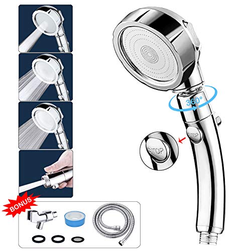Handheld Shower Head with Hose - INAYA Detachable Shower Head with Handheld Spray & ON/OFF Pause Switch & 3 Spray Settings Showerhead with Extra Long Hose - High Pressure & Water Saving Shower Head