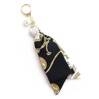 Amazon チェーン柄パールバッグチャーム ブラック アクセサリー