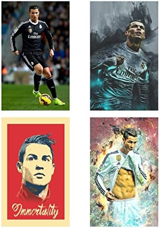 HK Prints Cristiano Ronaldo Posters Combo of 4 (Paper , 12x18-inch, Multicolour)