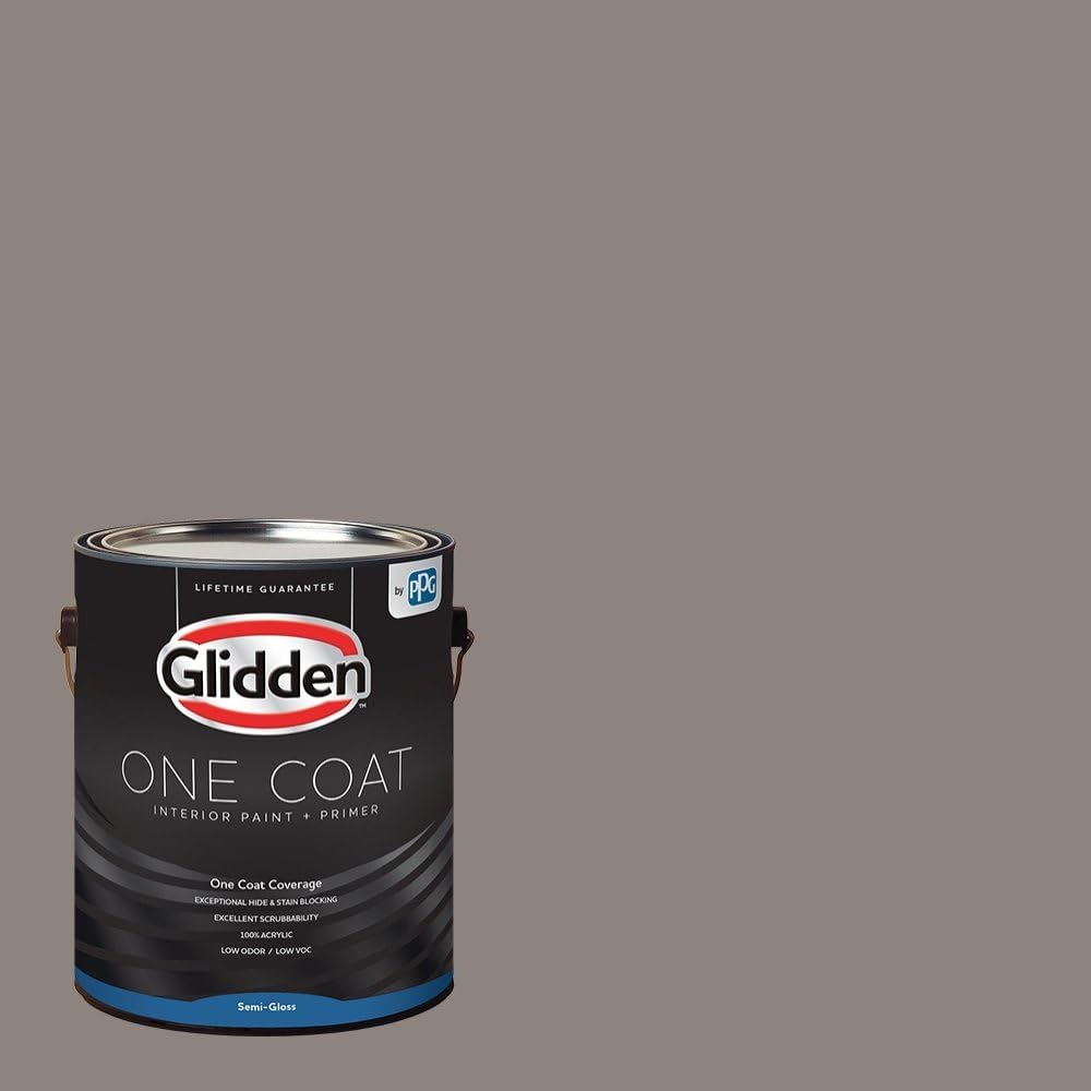 Glidden Interior Paint + Primer: Gray/Elephant Gray, One Coat, Semi-Gloss, 1-Gallon
