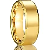 Concept Knight Golden Tungsten Carbide Rings for Men and Women 8mm/6mm/4mm Men's Engagement Wedding Bands High Polish Comfort Fit