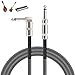 Xcords Guitar Instrument Cable 10ft, Super Durable Hi-Fi Quality 1/4 Inch Straight to Right Angle Nylon Braided Audio Cable for Electric Guitar,Bass,Electric Mandolin and More(The 2nd Generation)