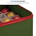 ZOBER Christmas Ornament Storage Box - Stores 64 Ornaments - Non-Woven, Tear-Proof - 3 Inch Cube Compartments - Green