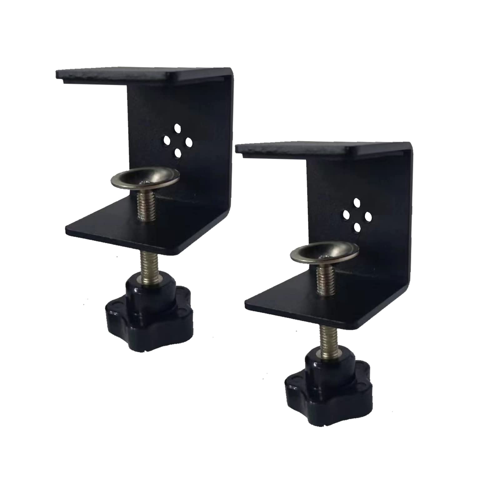 Jhanw 2 Pcs 2 Inch Heavy Duty Adjustable Metal C Clamps for Woodworking, Panel, Drawer Front & Under Desk Keyboard Tray