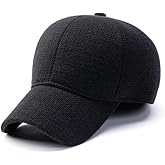 rxjylrjw Big Bone Men Winter Oversize Wool Baseball Caps with Earflap Dad Thick Warm Fleece Linned Trapper Hats