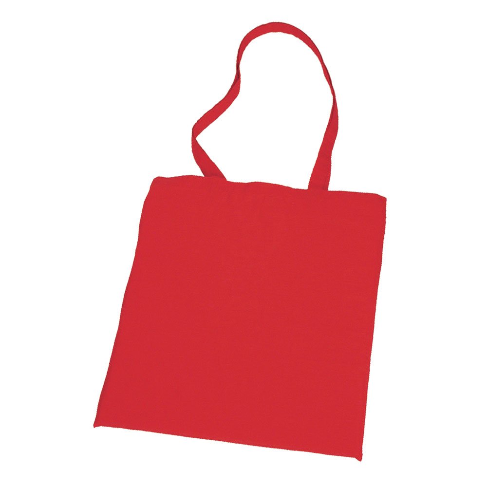 eBuyGB Pack of 5 Shopping Tote Shoulder Bag, 100% Cotton, Red