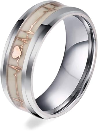 Mon5f Home Leuchtender Ekg Ring Nachtclub Fluoreszierender Ring Leuchtender Schmuck Color A Size 9 Amazon De Kuche Haushalt
