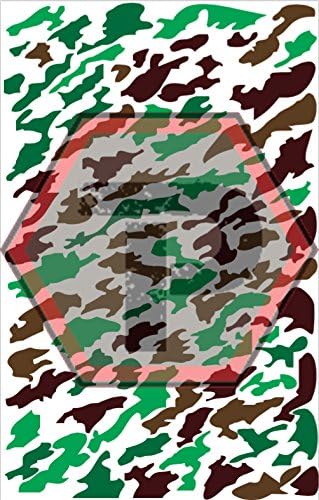 Traditional Camo Stencil, 7x11", High Bake - High Temp - Oven Cured Cerakote, Gunkote, & Duracoat Vinyl Stencil for DIY Spray Paint/Airbrush/Coating Projects