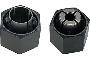 VIGORVIL 1/4" and 1/2" Router Collet Kit replace For Dewalt 326286-04 326286-03 Boschh 2610906283 2610906284 Hitachi 323-293 323-421 Big Horn 19691 19693 & RC050DW RC025DW (2 Pck)