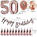 50th Birthday Decorations for Women Her Supplies Rose Gold Favors Party Decor Kit