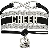 Sportybella - Cheer Bracelet- Cheerleading Charm Infinity Bracelet- Cheer Jewelry - Gift For Cheerleader, Cheer Team.