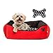 Disney Classic Mickey Mouse Rectangular Cuddler Pet Bed with Pillow Cushion Insert in Red, Machine Washable, 24 x 22/One Size, Model:DIS-RCT-MBH-RDH-2422