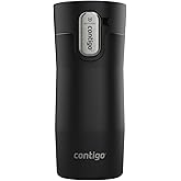 Contigo AUTOSEAL West Loop Vacuum-Insulated Stainless Steel Travel Mug with Easy-Clean Lid, 12oz, Matte Black