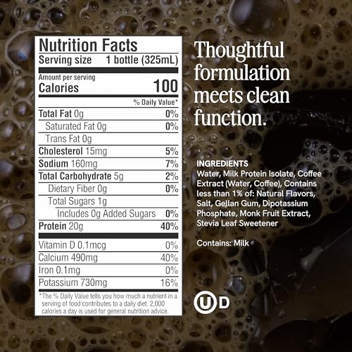 PRES Protein Coffee, Original, High Protein, Real Cold Brew, 20g Protein, 1g Sugar, 100 Calories, Protein Snacks, No Added Sugar, Coffee, Breakfast, Protein, Kosher, Soy Free, Nut Free, Non-GMO, Low Carb (12 Pack)