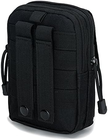 CoolLifes Tactical Military Molle Hip Waist Belt Wallet Pouch Purse Waist Fanny Pack Pocket Phone Case for IPhone 7 6S 5S for Samsung Galaxy S6 for Outdoor Camping Climbing(Black)