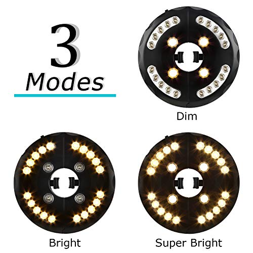 Patio Umbrella Light Warm White 3 Lighting Modes Cordless 24 LED Lights,4 AAÂ Battery Operated Umbrella Pole Light for Patio Umbrellas Camping Tents or Outdoor Use