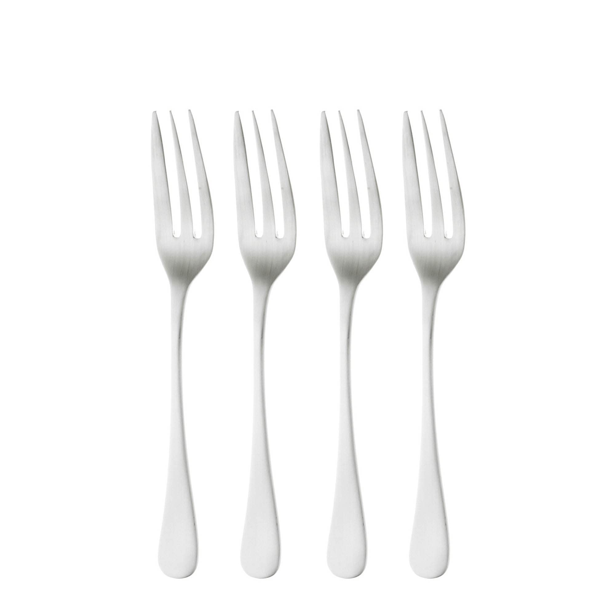 Robert Welch Radford Satin Cutlery Pastry Fork, Set of 4. Made from Stainless Steel. Dishwasher Safe.