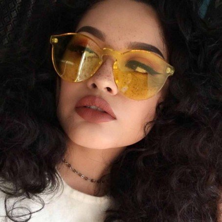 O2 Eyewear 7109 Premium One Piece Design Rimless Sunglasses Ultra-Bold Colorful Transparent Candy Mono Block (One Piece, YELLOW)