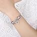 Presentski Sterling Silver Plated Charm Bangles with Heart Pendant for Teens Girls Birthday Gift