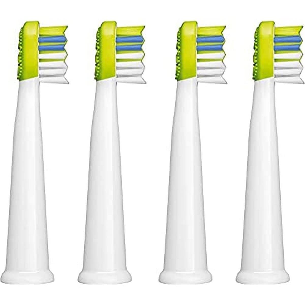 SENCOR SOX 014GR Replacement Heads Compatible with Toothbrushes SOC 091x, Silicone Side of Tongue Cleaning Head 2 Pieces in Compact Packaging Yellow Green White Black ABC